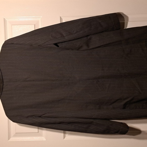 Vintage old schoolSmart set pinstripe men style woman's gray jacket Tall size 13 - Picture 6 of 10